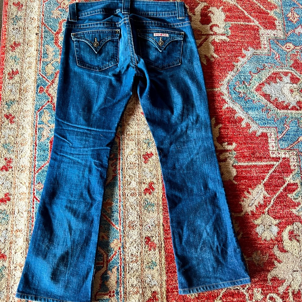 Size 27 Hudson petite, mid rise, boot cut jeans